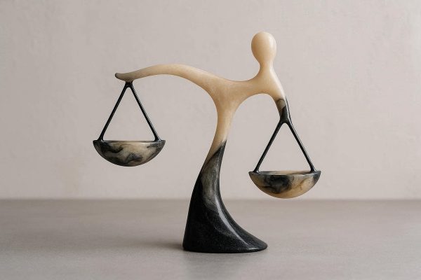 30 Abstract Resin Balancing Scale Sculpture Minimalist Justice Law Figurine Creative Desktop Ornament For Professional Office